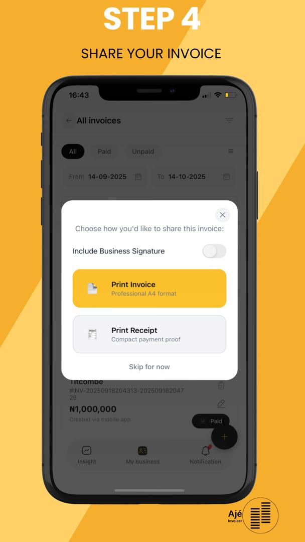 STEP 4: SHARE YOUR INVOICE